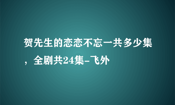 贺先生的恋恋不忘一共多少集，全剧共24集-飞外