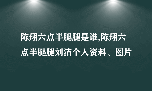 陈翔六点半腿腿是谁,陈翔六点半腿腿刘洁个人资料、图片