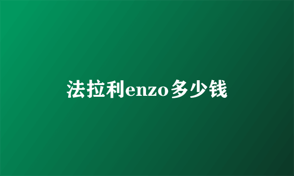 法拉利enzo多少钱