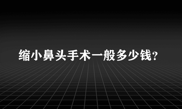 缩小鼻头手术一般多少钱？