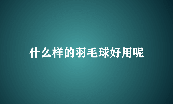 什么样的羽毛球好用呢