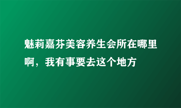 魅莉嘉芬美容养生会所在哪里啊，我有事要去这个地方