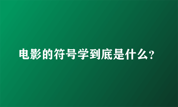 电影的符号学到底是什么？