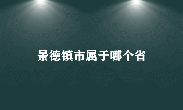 景德镇市属于哪个省