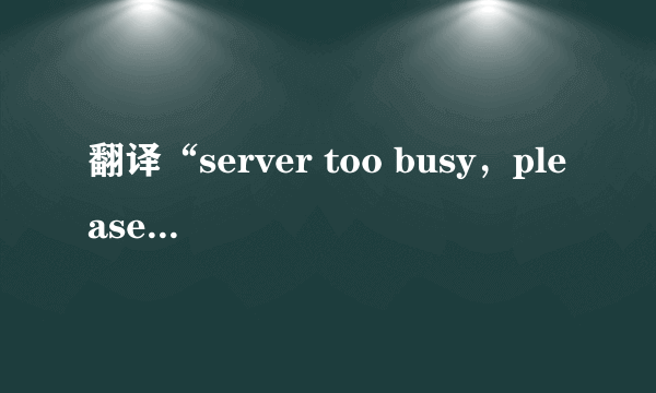 翻译“server too busy，please try again