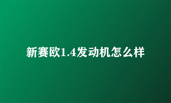 新赛欧1.4发动机怎么样