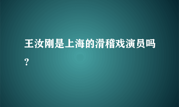 王汝刚是上海的滑稽戏演员吗？