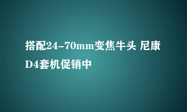 搭配24-70mm变焦牛头 尼康D4套机促销中