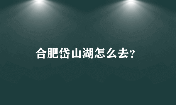 合肥岱山湖怎么去？