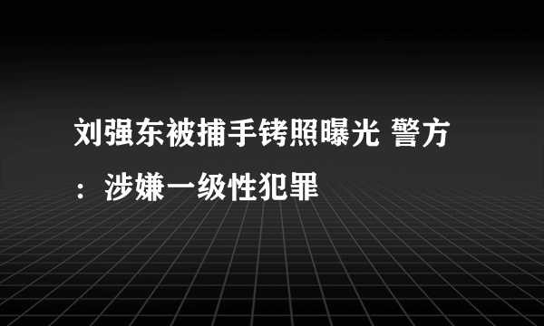 刘强东被捕手铐照曝光 警方：涉嫌一级性犯罪