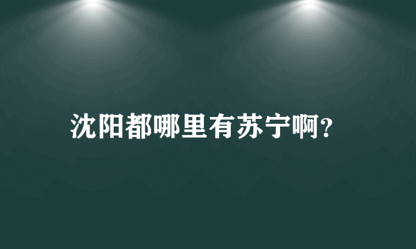 沈阳都哪里有苏宁啊？