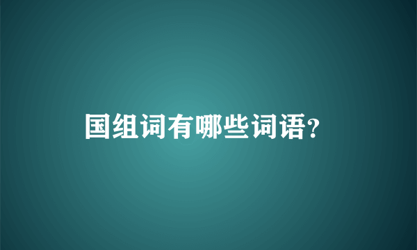 国组词有哪些词语？