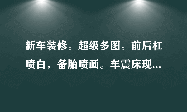 新车装修。超级多图。前后杠喷白，备胎喷画。车震床现109楼。