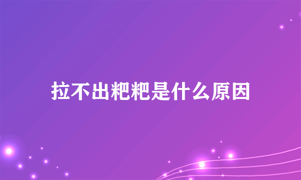 拉不出粑粑是什么原因