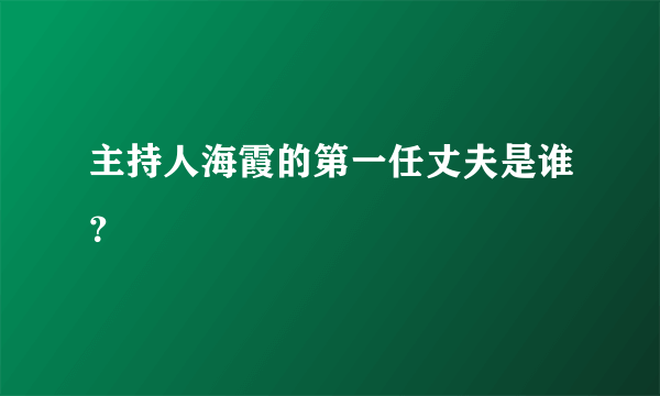 主持人海霞的第一任丈夫是谁？