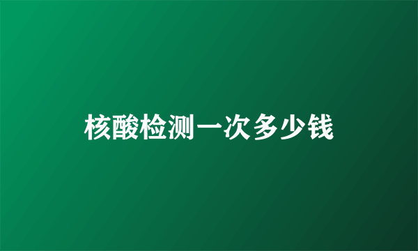 核酸检测一次多少钱