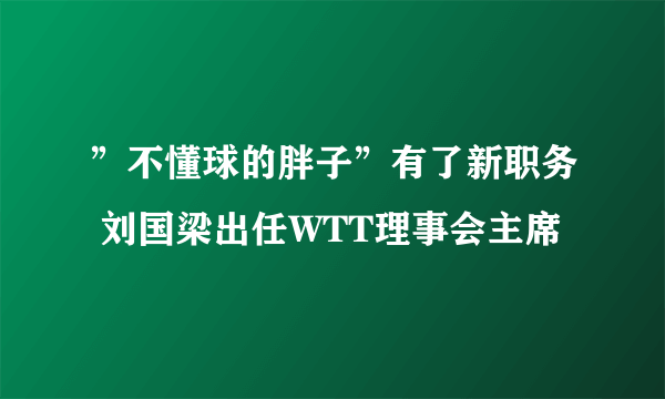 ”不懂球的胖子”有了新职务 刘国梁出任WTT理事会主席