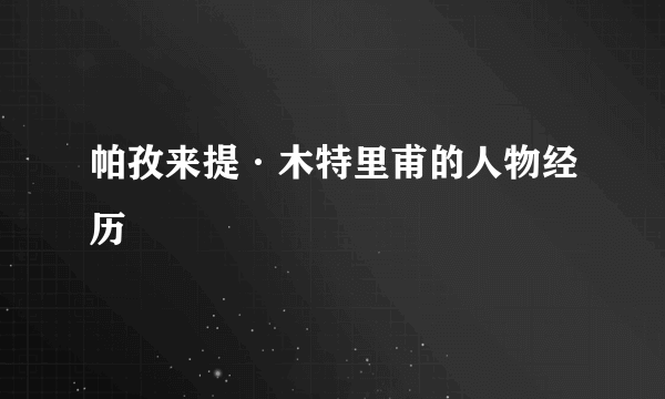 帕孜来提·木特里甫的人物经历