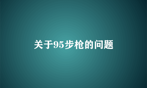 关于95步枪的问题