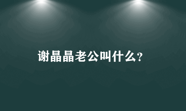 谢晶晶老公叫什么？