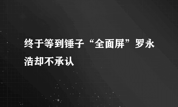 终于等到锤子“全面屏”罗永浩却不承认