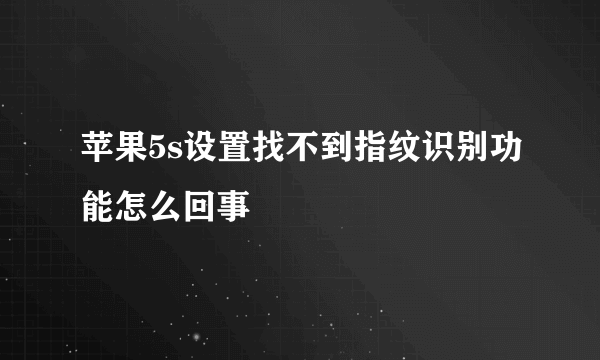 苹果5s设置找不到指纹识别功能怎么回事