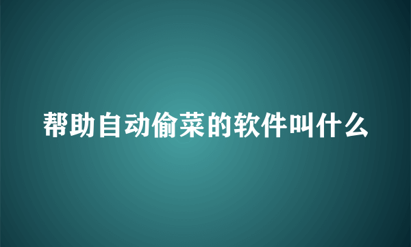 帮助自动偷菜的软件叫什么