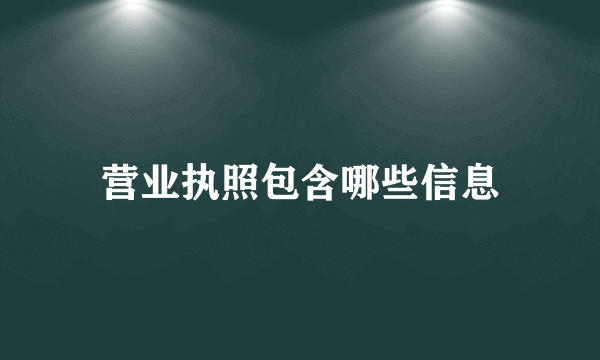 营业执照包含哪些信息