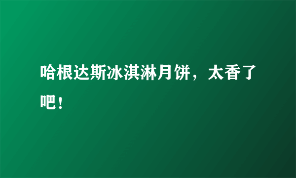 哈根达斯冰淇淋月饼，太香了吧！