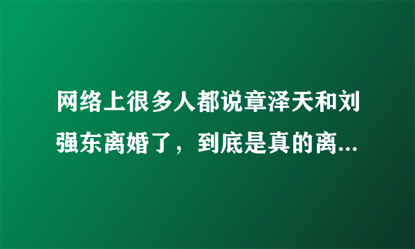 网络上很多人都说章泽天和刘强东离婚了，到底是真的离婚了吗？