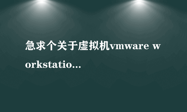 急求个关于虚拟机vmware workstation 7.0的高手