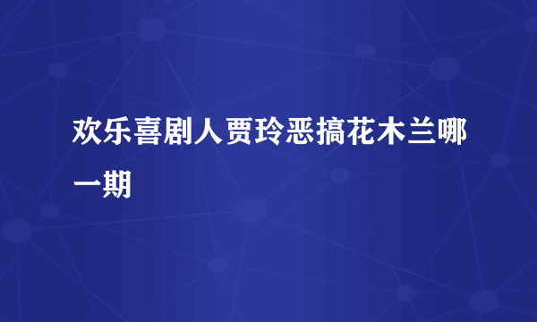 欢乐喜剧人贾玲恶搞花木兰哪一期