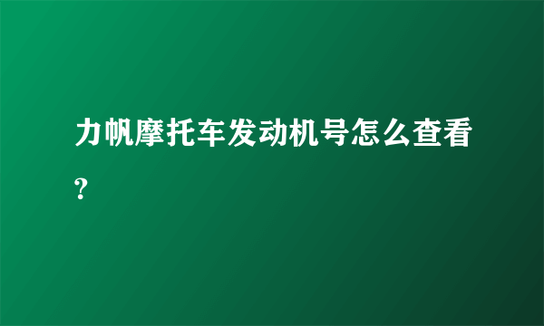 力帆摩托车发动机号怎么查看？