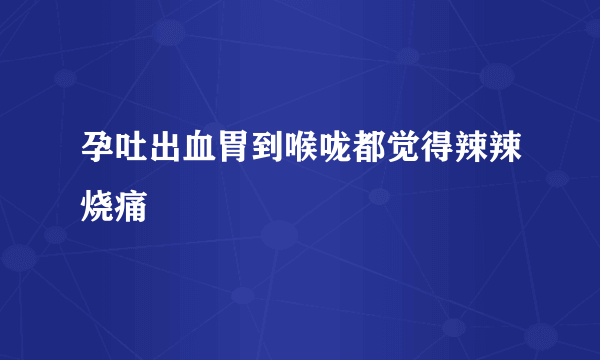 孕吐出血胃到喉咙都觉得辣辣烧痛