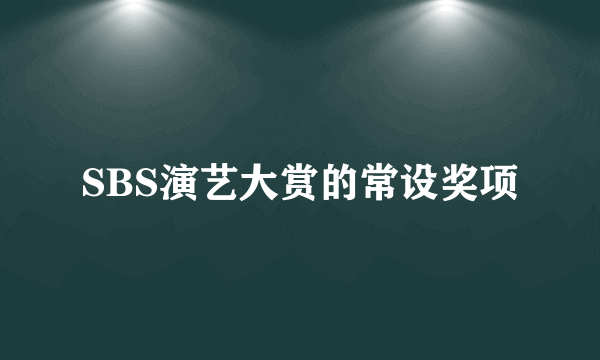 SBS演艺大赏的常设奖项