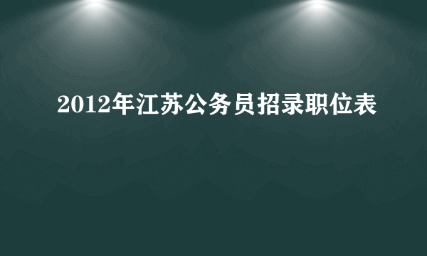 2012年江苏公务员招录职位表