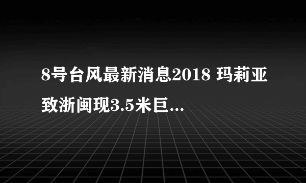 8号台风最新消息2018 玛莉亚致浙闽现3.5米巨浪和风暴潮