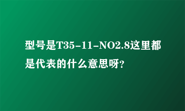 型号是T35-11-NO2.8这里都是代表的什么意思呀？