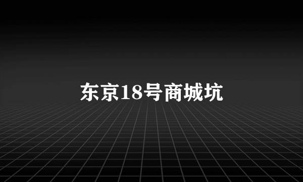 东京18号商城坑