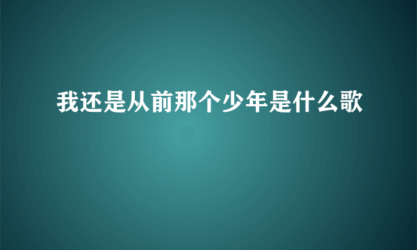 我还是从前那个少年是什么歌