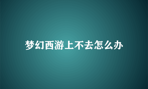 梦幻西游上不去怎么办