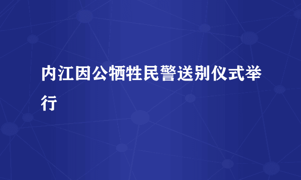 内江因公牺牲民警送别仪式举行