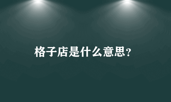 格子店是什么意思？