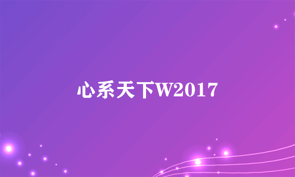 心系天下W2017