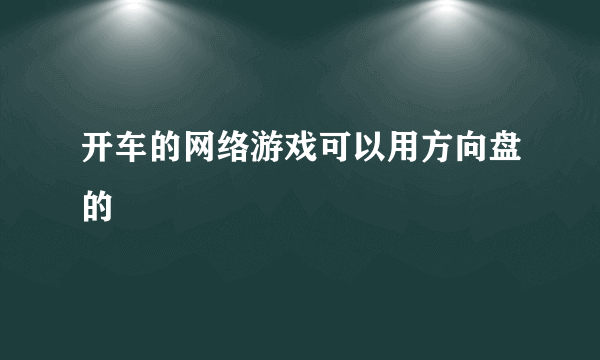 开车的网络游戏可以用方向盘的