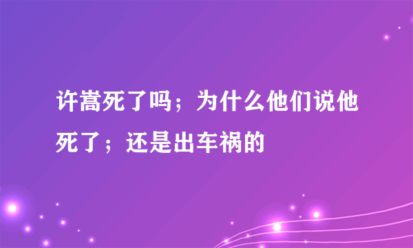 许嵩死了吗；为什么他们说他死了；还是出车祸的