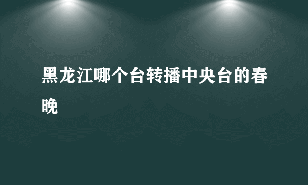 黑龙江哪个台转播中央台的春晚