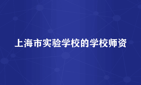 上海市实验学校的学校师资