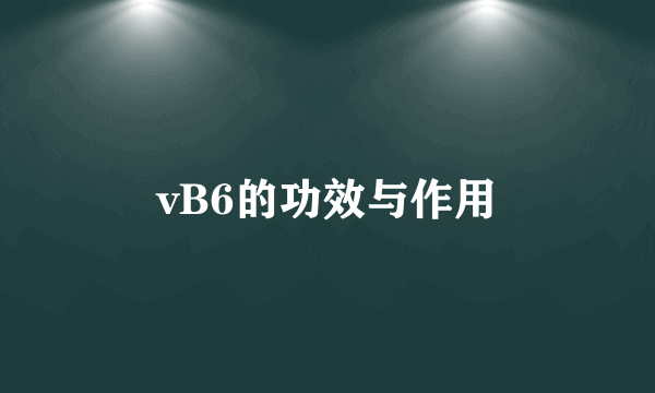 vB6的功效与作用