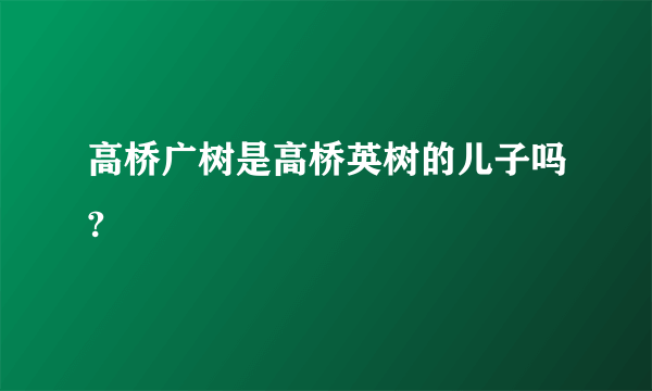 高桥广树是高桥英树的儿子吗?